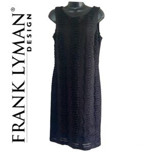 Vintage🧚‍♀️ Frank Lyman Design Black Bodycone Cocktail Dress Size 8